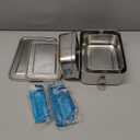 Umigy 3 Pcs Stainless Steel Food Containers 850/1400/2400 ml Metal Bento Lunch Box Stainless Steel Food Storage Containers, Lockable Clips to Leak Proof, Reusable Dishwasher Snack Boxes for Work