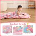 Kids Sleeping Bag, Plush Toddler Slumber Bag 2-in-1 Pillow, Soft Sleeping Bag, Nap Mats for Preschool,Daycare,Travel,Gift, Ages 3-12