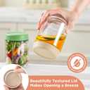 DRKIO 16 Oz Overnight Oats Containers with Lids - 6 Pack Glass Storage Jars with Airtight Lids Wide Mouth Mason Food Jars Great for Meal Prep Salad Chia Pudding Snacks Yogurt Sugar Spice Cereal