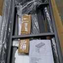 VECELO Twin Over Twin Bunk Bed with Trundle, Metal Bunkbeds with Ladder and Full-Length Guardrail, Noise Free, No Box Spring Needed, Black