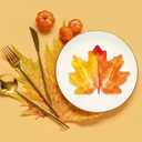50 PCS Thanksgiving Paper Plates Large 9" X 11" Woodgrain Pumpkins Oval Plates Maple Leaf Napkins Disposable Autumn Dinnerware for Harvest Thanksgiving Party Decorations