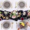 EI 60pcs Clear Black and Gold Plastic Plates Disposable Plates Heavy Duty,10" Dinner & 7" Dessert Clear Black Plate Perfect Wedding,Party,Birthday,Anniversary,Business Events,Graduation Decorations