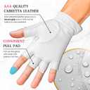 Caddy Classic Ladies Golf Glove Women | Half Finger Mesh Design for High Breathability | Premium Leather Uction for Comfortable Fit | Includes Stylish Ball Marker, Small