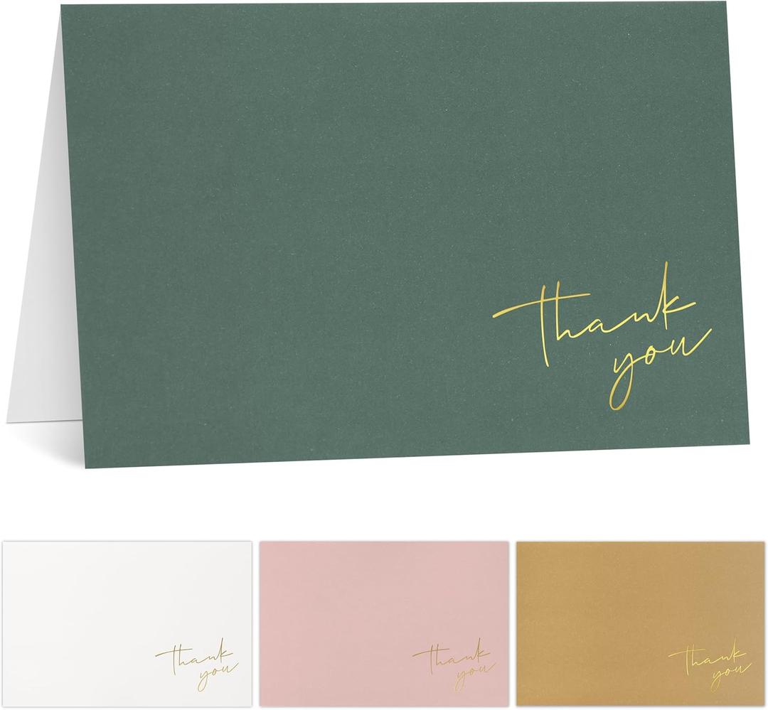 Beautiful Thank You Cards Set of 30 With Envelopes and Stickers - Elegant Blank Cards For Personalized Notes - Perfect Bulk Stationary Set For All Occasions incl. Weddings, Business & Baby Showers (Bold)