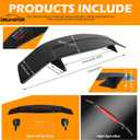 DREAMOTOR 52 Inch Universal Rear Spoiler with Brake Light, Car Rear Trunk Spoiler Wing Spoiler Compatible with Chevy Corvette Camaro Mazda Nissan Toyota Honda Civic Ford Mustang lnfiniti Dodge Charger