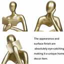 Gold Home Decor Accent Reading Women Thinker Statue Abstract Figurines for Living Room Office Desk Table Shelf Desk Bookshelf Shelves Collecting Gifts Decoration