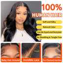 13x4 HD Lace Frontal Only,12A Unprocessed Virgin Body Wave Human Hair Frontal 0.10mm Ultra Thin Invisible Lace Natural Black (12 Inch, Body Wave)