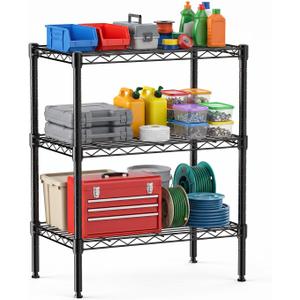 DUMOS 3-Tier Metal Storage Shelves, Shelving Unit, Storage Rack, 23.1" W