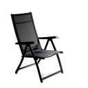  Adako Single 1 Folding Chairs with Arms, Portable Patio Chairs for Outdoor & Indoor, Sling Back Chairs for Lawn, Pool, Courtyard, Balcony & Garden (Black)