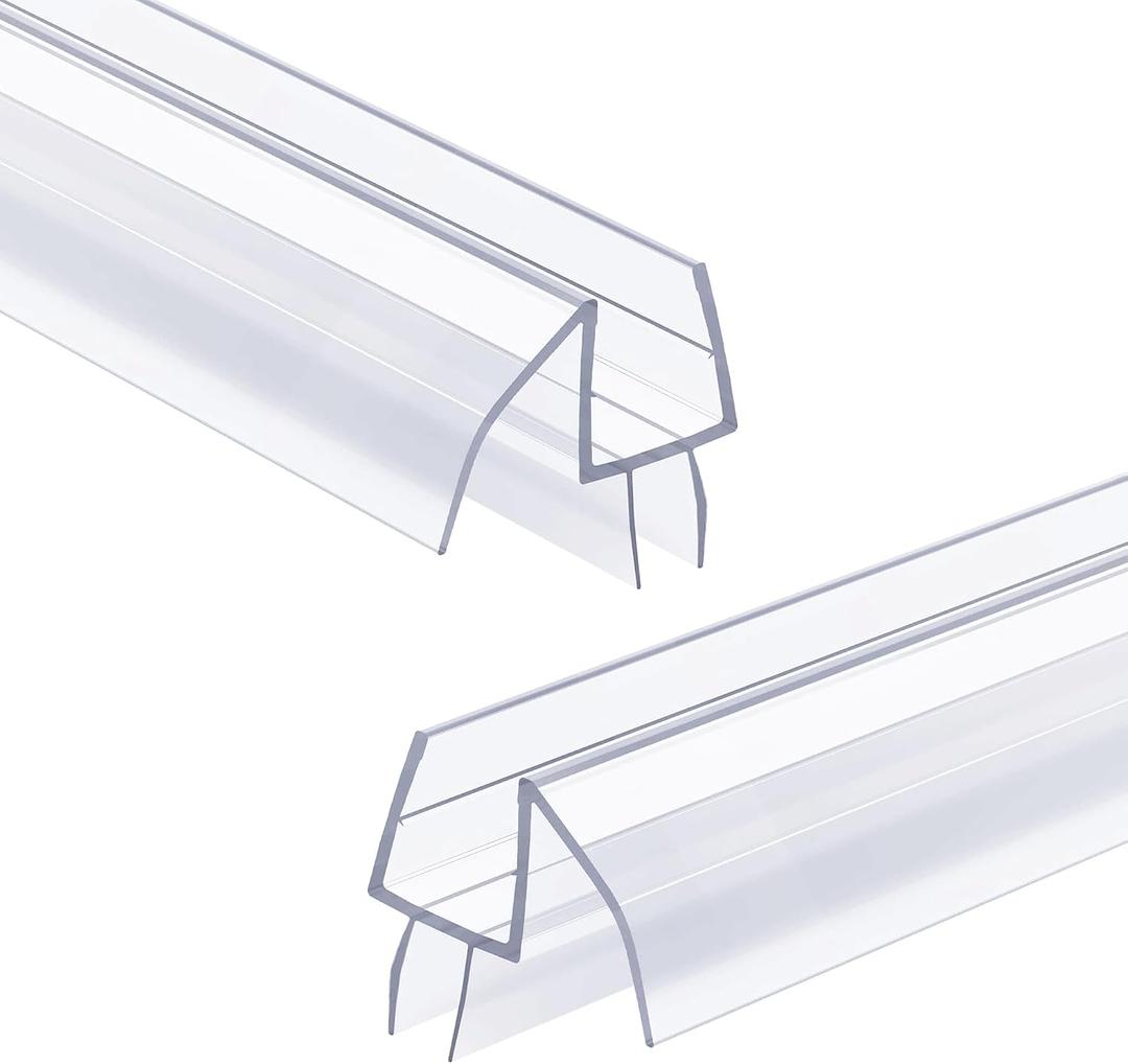 2 Pack Glass Door Silicone Seal Strip 39 Inch Shower Door Bottom Seal Sweep-Suitable for 1/2 Inch Glass-Stop Shower Leaks Frameless Shower Door Seal Strip