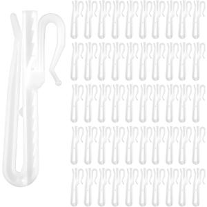 50PCS Plastic Curtain Hooks Pinch Pleat Clips, 2.75 Inch Plastic Drapery Hooks Adjustable Ratchet System Drapery Pins Hooks for Drapes, Door and Shower Curtains (70mm)