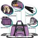 PetAmi Airline Approved Pet Carrier for Cat, Soft Sided Dog Carrier for Small Dog, Cat Travel Supplies Accessories for Indoor Cat, Ventilated Pet Carrying Bag Medium Kitten Puppy, Large Heather Purple (19.5"L x 10.2"W x 12.0"H)