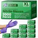 SAFEWAY USA 2000 pcs, 4 Mil Nitrile Disposable Gloves - Multi-Purpose Powder-Free and Non-Latex Textured Fingertips