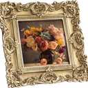 eletecpro 4x4 Vintage Picture Frame with Real Glass Cover, Ornate Antique Photo Frame, Display 4x4 Picture for Tabletop or Wall Hanging, Gold Home Decor for Gallery Art