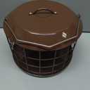 Kingsyard Squirrel Proof Suet Feeder, Cage Bird Feeders for Outdoors Hanging, All Metal, Double Suet Cake Capacity, Tray & Weatherproof, Brown