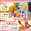 2027 Upgraded 4-in-1 Sand Water Table for Toddlers 1-3, Kids Sensory Table with Electric Water Pump & Elephant Faucet, Play Kitchen Sink with Food Accessories, Fishing Toy (Pink)