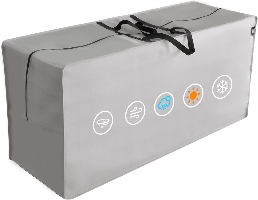 Outdoor Cushion Storage Bags Waterproof Outdoor Cushions Storage Bag Extra 48" L x 16" W x 22" H Large Patio furniture Cushion Storage Bag with Handle and Zipper