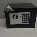 Small Electronic Safe Box With Digital Keypad & Keys - 9.05 x 6.7 x 6.7 Inches Wall Safe 0.23Cuft Mini Security Box for Coin Home Office Hotel Rooms Business Jewelry Gun (Black)