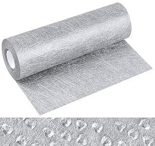 Silver Table Runner with 150pcs Heart Rhinestones, 1181 x 9 '' Long Table Runners, 23*0.23m Runner for Tables, DIY Gift Floral Wrapping Silver Fabric for Wedding, Christmas, Party Decorations