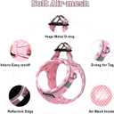 Mercano Soft Mesh Dog Harness and Leash Set, Step-in Reflective Breathable Lightweight Vest Harnesses with Safety Buckle for Small Dogs, Cats (Pink, XS)