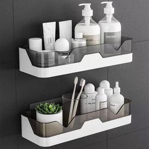 MRPAPA Shower Caddy Wall Mounted, 2 Pack Bathroom Organizer Shelves with Extra Adhesive Pad, No Drilling Bathroom Accesseries Holder Corner Shower Organiser Shelf No Drilling Kitchen Spice Rack (2pack-grey)