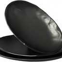 TP Melamine Serving Platters Set of 3, 10", 12" and 14" Oval Serving Trays for Food, Fruits, Snacks, Appetizers and Desserts, Lightweight Plates Set for Home Parties Indoors & Outdoors, Black
