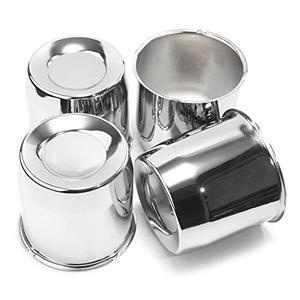 Rheedal 4Pcs 5.15inch Trailer Wheel Center Caps Push Through 5.15" Bore 4.92" Tall Hub Cap for Truck SUV RV Wheel Rim, Chrome Silver Wheel Cover