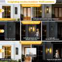 20in Outdoor Wall Light Motion Sensor-Black Modern Sconce Waterproof Exterior Lighting Fixture E26 Socket Porch Lights Extra Large Lantern for Entryway Patio House Garage 2Pack