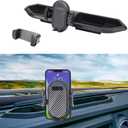 Phone Mount Compatible with Jeep Wrangler 2018-2023 JL JLU 2020-2023 Gladiator JT Dash Tray Phone Holder Mount with Storage Box Don't Fit for The Oil-Electric Vehicle Version