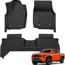 KUST Floor Mats for Toyota Tacoma 2024 2025 Accessories, All Weather TPE Rubber 2 Row Floor Liners High Edge (Double Cab & Automatic Transmission Only) (Not for Hybrid)