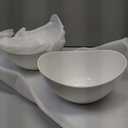 Samsle Porcelain Large Serving Bowl Set (9 inch),48 Oz Big Salad bowls, Large Serving Dishes for Entertaining, Party Dinner,Side Dishes, Oval Shape, Microwave & Dishwasher Safe,Set of 2, White