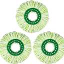 3 Pack Mop Replacement Heads for Libman Tornado Spin Mop System, Microfiber Head Mop Refills for Libman Tornado Spin Mop, Easy to Replace, Machine Washable, Green & White
