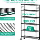 Folews 6-Tier Metal Storage Rack with Wheels, NSF Sturdy Adjustable Wire Shelving Unit for Garage Kitchen Pantry Laundry Room, 36" W x 14" D x 75" H Large Rolling Organizer Shelf Easy Assembly, Black
