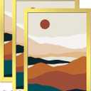 Gold 16x24 Picture Frame Set of 3, High Transparent Frame for 16 By 24 Photo Collage Canvas Poster Size Wall Mount and Tabletop Horizontally Vertically (Gold, 16 x 24 inches)