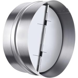 8 Inch Backdraft Damper Back Draft Vent Duct Shutter Blocker, Backflow Ducting Insert One-Way Airflow Preventer with Inline Springs Loaded Folding Blades, HVAC Extractor Range Fan Hood Deflector