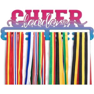 PH PandaHall Cheer Medal Hanger Display, Iron Cheer Medal Holder Cheerleader Hanger Award Ribbon Medal Rack Wall Mount Medal Holder Display for Over 60 Sports Medals Basketball Soccer Cheerleading