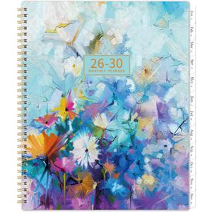 2026-2030 Monthly Planner - 5 Year Monthly Planner/Calendar 2026-2030, Jan. 2026 - Dec. 2030, 9" x 11", Twin-Wire Binding, 60 Month Tabs, Back Pocket, Notes, Holidays, Transparent Waterproof PP Cover