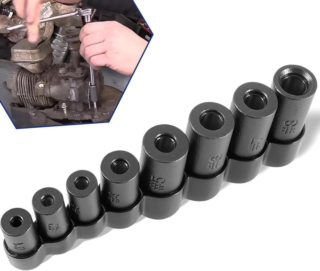 70500 Tap Socket Set Use with 1/4" & 3/8" Drive, Fit Fractional MCTI Standard Tap thru 1/2" & 1/8" NPT taps Metric Tap thru 12mm Manufactured to MCTI Standard, 8-Piece