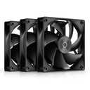 ​​Ocypus Delta F12 Computer Case Fan, Up to 2000RPM High Airflow, 4-Pin PWM Control 120mm PC Cooling Fan, Low-Noise & Hydraulic Bearing (Black-3PCS)​