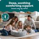 FurHaven 23" Calming Donut Dog Bed for Small Dogs & Cats, Round Plush Donut Design with Soft Filling for Snuggling Comfort, Removable Washable Cover,  Shaggy Faux Fur, Mist Gray, Small