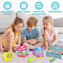 Itscolofy 4 Pack Easter Basket Stuffers for Kids Light Up Spinning Singing Tops with Flash, Easter Gifts for Toddler Boys Girls, Easter Eggs Toys, Easter Eggs Filled Goodie Bag Prize Party Favor