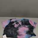 Avanova Tie Dye Shirt Women Ripped Short Sleeve Crop Tops Distressed Cropped T Shirts for Concert Halloween Goth Rock (L)