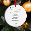 Niece Ceramic Ornament, Niece Appreciation Gift, Niece, Heartfelt Keepsake for Niece from Aunt, Gift from Uncle (C9)