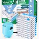 WANALIT Vacuum Storage Bags with Electric Pump, 10 Pack Jumbo Size40"x28" Reusable Compression Space Saving Bag for Clothes, Bedding, Mattress, Blankets, Pillows, Comforters, Travel, White