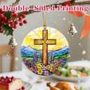 3 x Christmas Ornament, Christmas Decoration, Ceramic-Style Cross Ornament, Heirloom Keepsakes, Holiday Ornaments, Religious Gifts, Unique Xmas Gift, Christian Gifts, Gift Idea