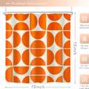 Riyidecor Orange Geometric Modern Shower Curtain 72Wx72H Inch Mid Century Shower Curtain Abstract Boho Retro Minimalist Contemporary Bathroom Decor Fabric Polyester Waterproof 12 Pack Hooks