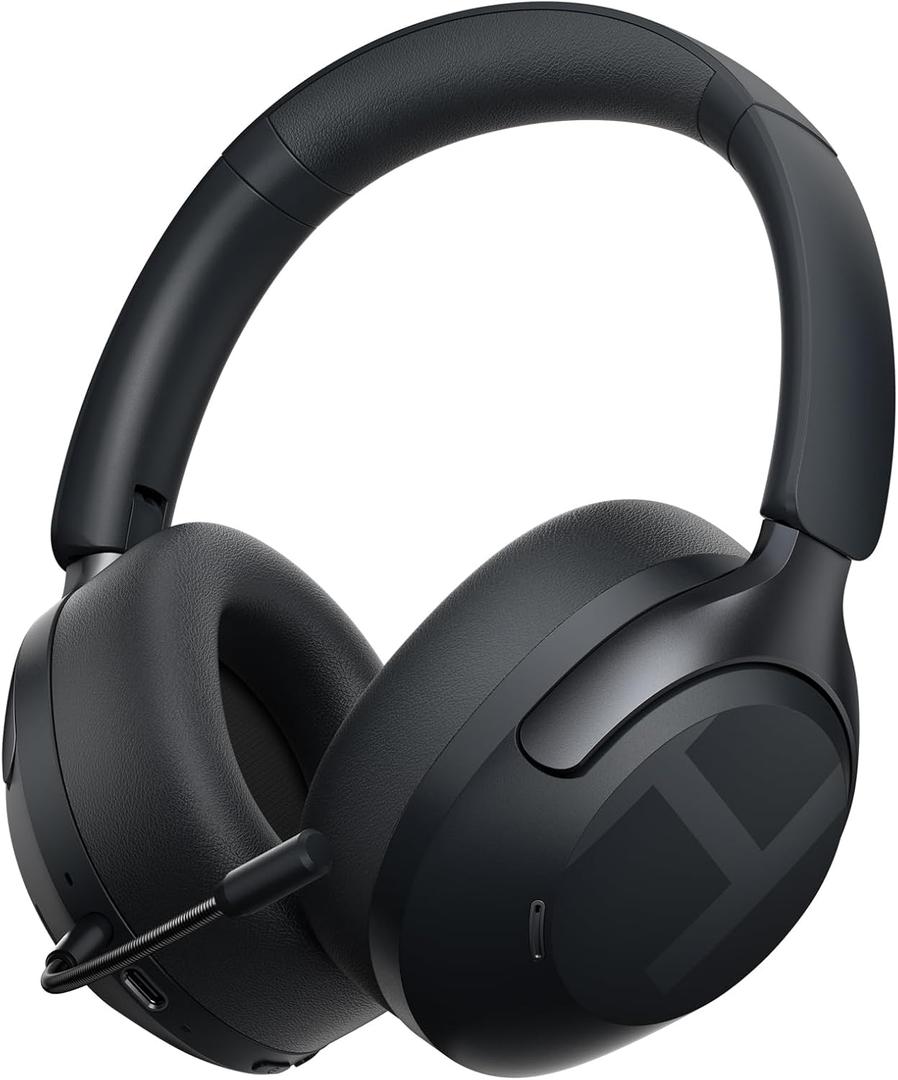 HAYLOU S40 Noise Cancelling Headphones Over Ear, 50dB Hybrid ANC with Multiple Modes, LDAC Hi-Res Wireless Audio, 90H Playtime, Custom EQ via App, Bluetooth 6.0 Multipoint Connect, 5 HD Mics Call (Black)
