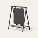 Sandwich Board Premium Matte Black Metal A-Frame Sign with Chalkboard for Elevated and Professional Displays