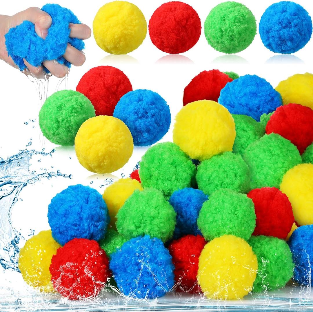 Extra Large 3.94 Inch Reusable Sponge Water Balls, Soft Splash Pool Balls for Outdoor, Summer Pool Fun for Adults Water Fight, Yard Beach