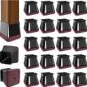 OCONDA 20 Pcs Chair Leg Floor Protectors for Hardwood Floors, Black Rubber Furniture Sliders with Felt, Silicone Furniture Leg Caps Covers (Fit Square Diameter:1-1/16" to 1-7/16")
